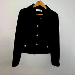 Tahari Arthur S. Levine Blazer, Black w/Jeweled Buttons, Size 6 NWOT Fully Lined